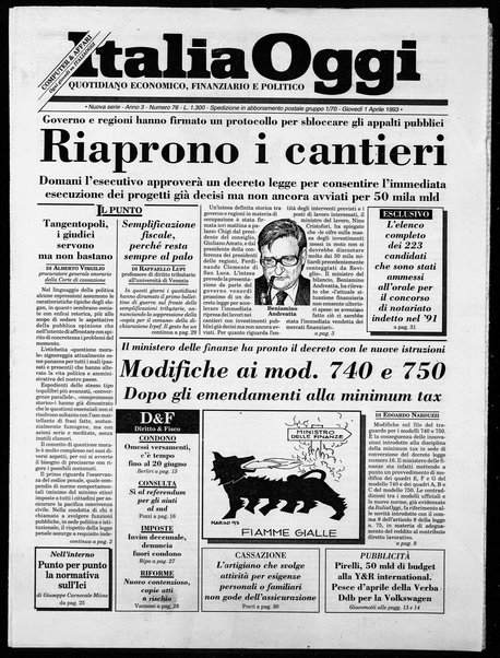 Italia oggi : quotidiano di economia finanza e politica